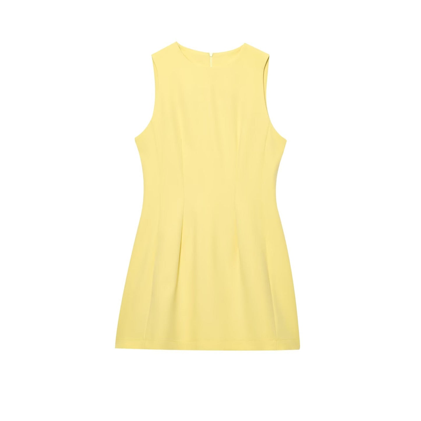 Women's new fashion sleeveless round neck wide swing mini dress