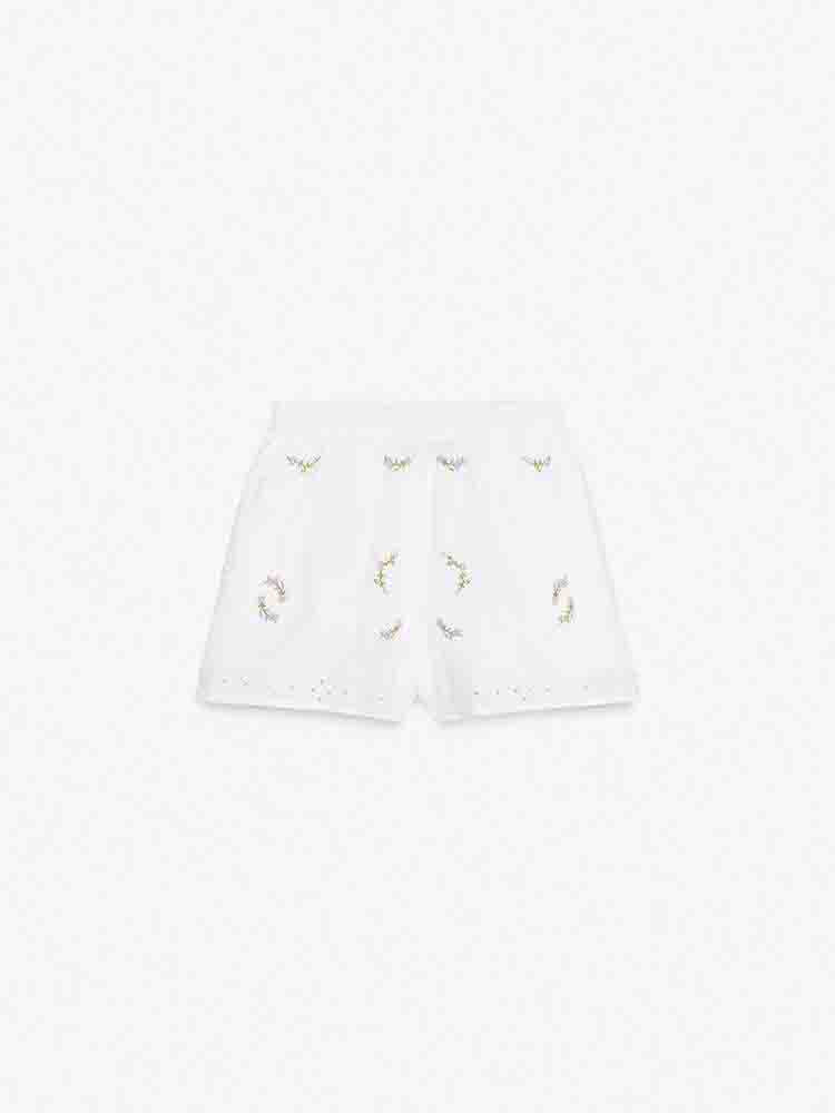 suit Women's 2 pieces new fashion short sleeved flower embroidered shirt+Shorts suit
