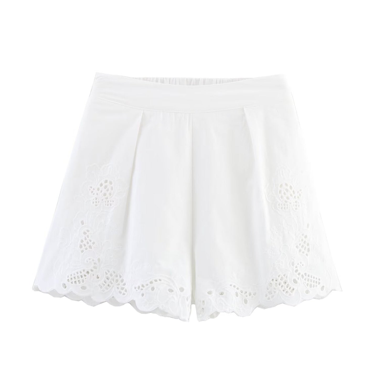 Suit women's 2 pieces 2025 fashion vertical lace embroidered shirt retro women+shorts women's suit