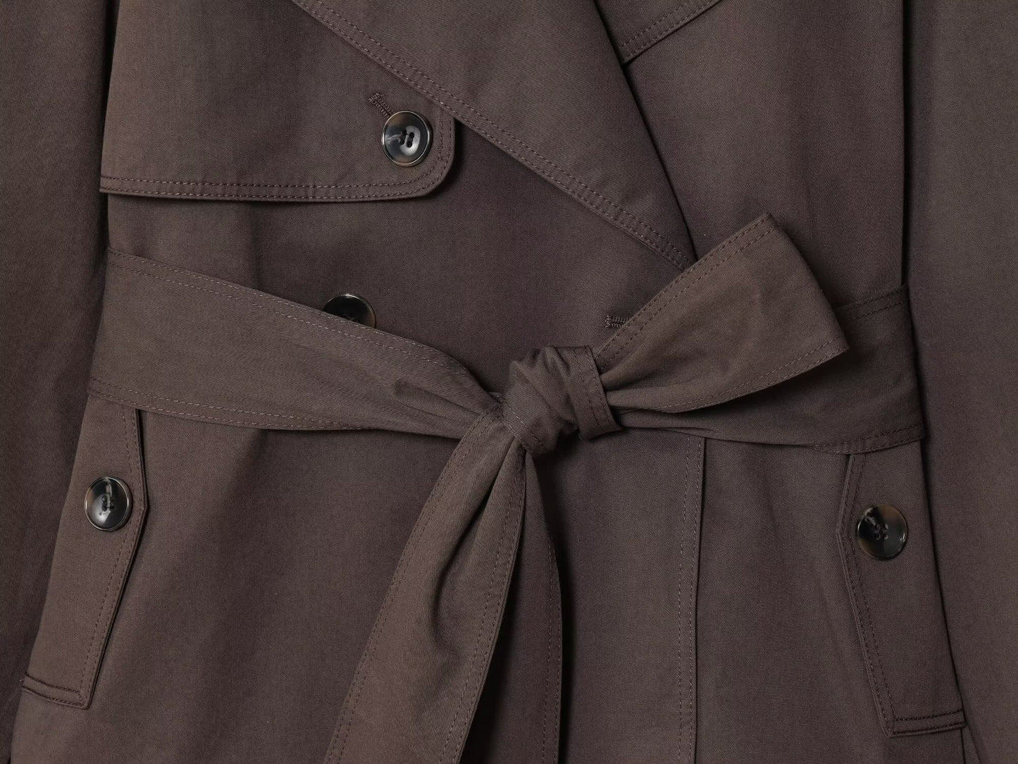 Women's New Fashion With Belt Short Double breasted Windbreaker Coat