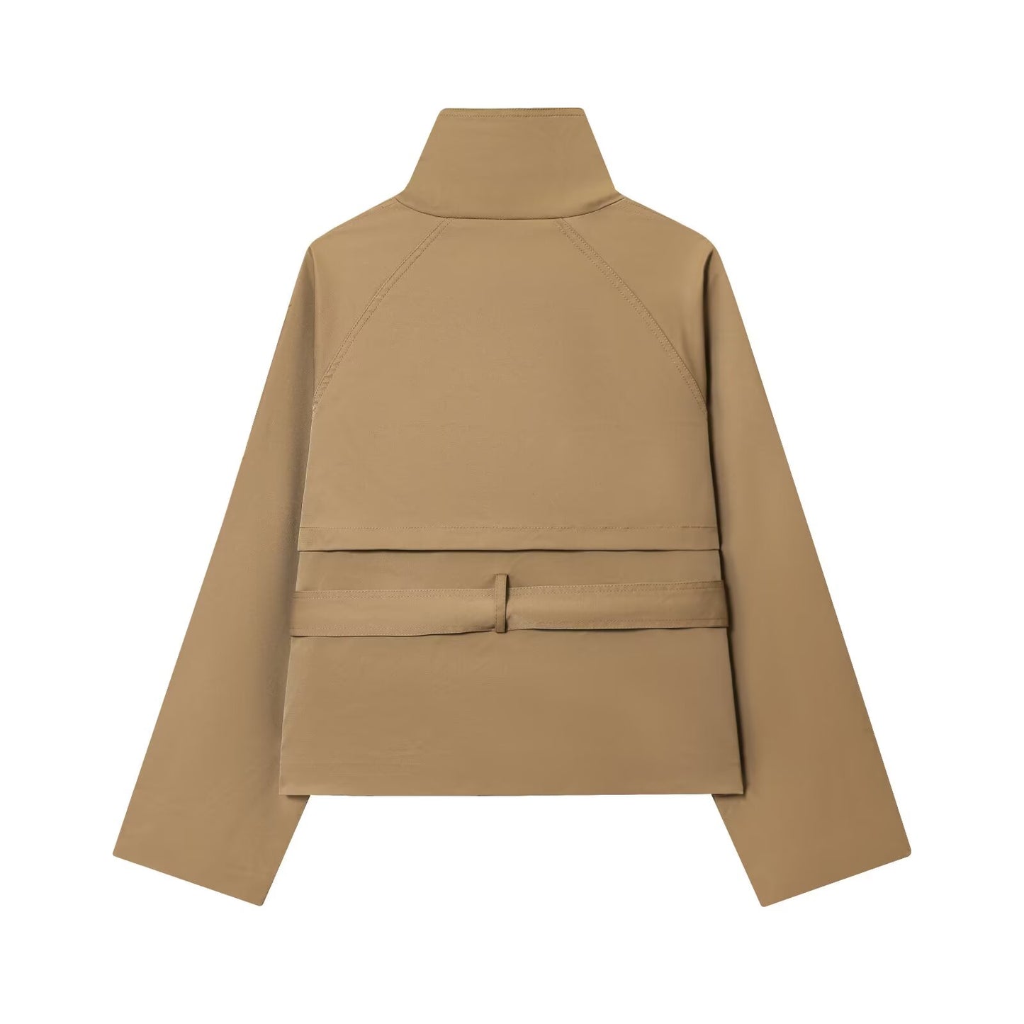 Women's New Fashion With Belt Short Double breasted Windbreaker Coat