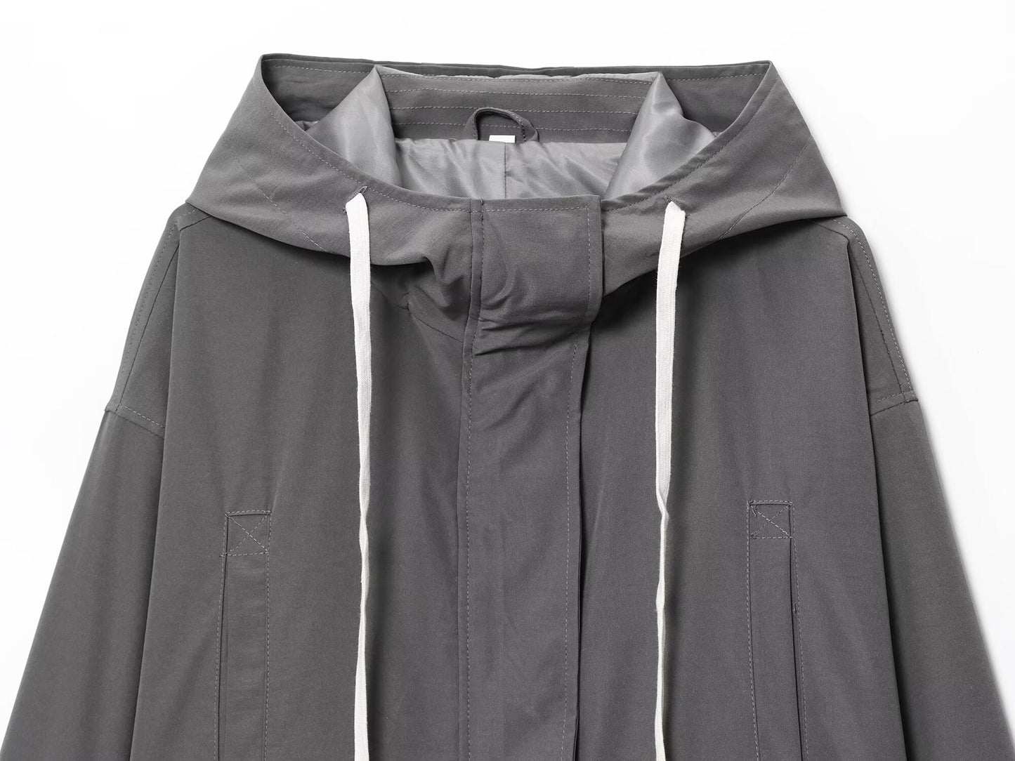 Women's New fashion Retractable waist design loose hooded jacket Coat + shorts suit