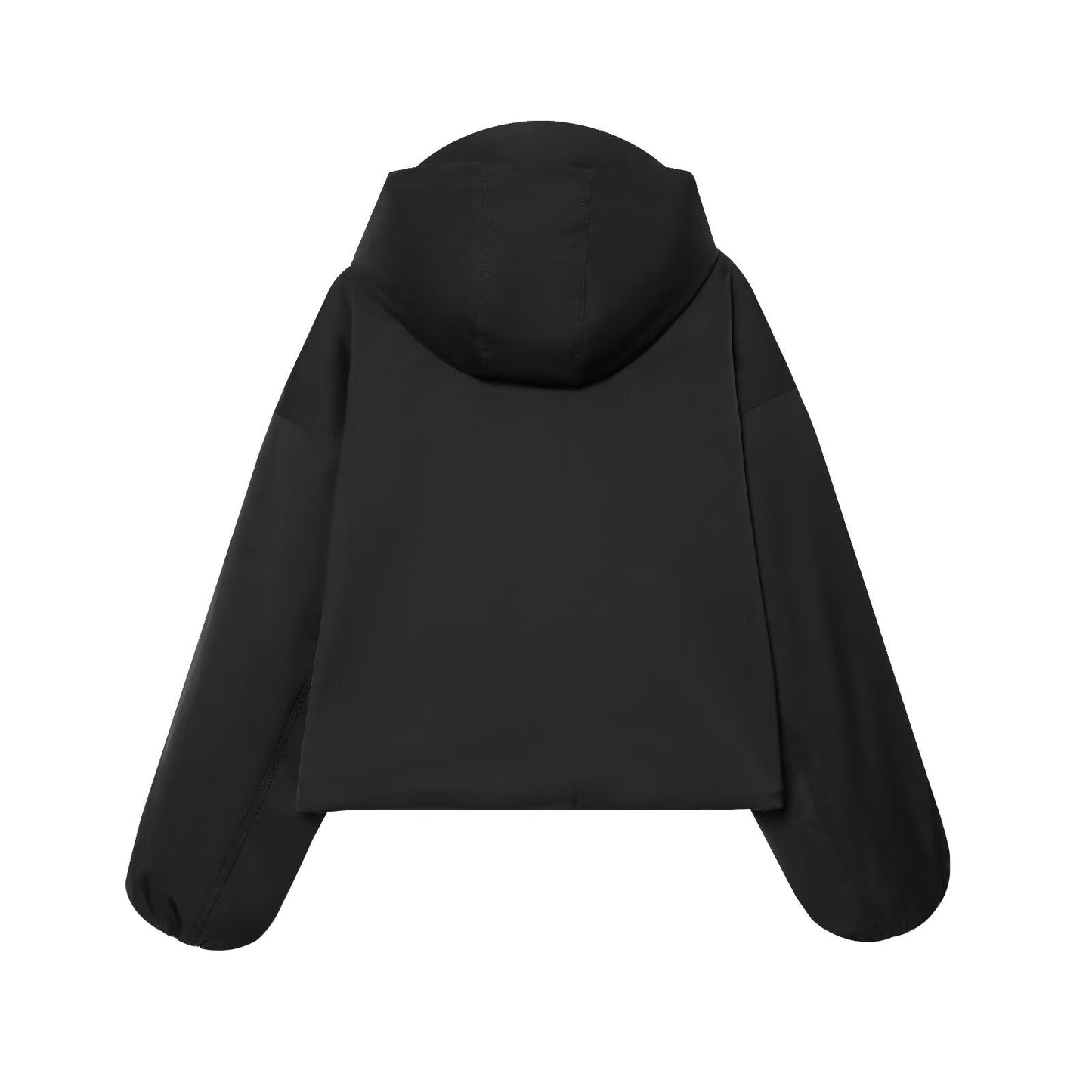 Women's new fashion black hooded waterproof windproof jacket Coat