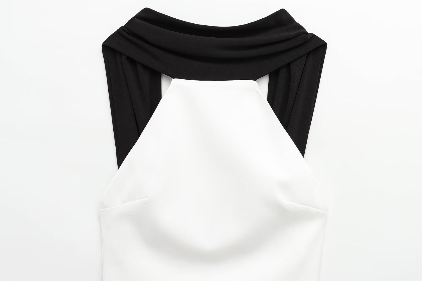 Women's 2025 new fashion slim backless sleeveless patchwork mini dress