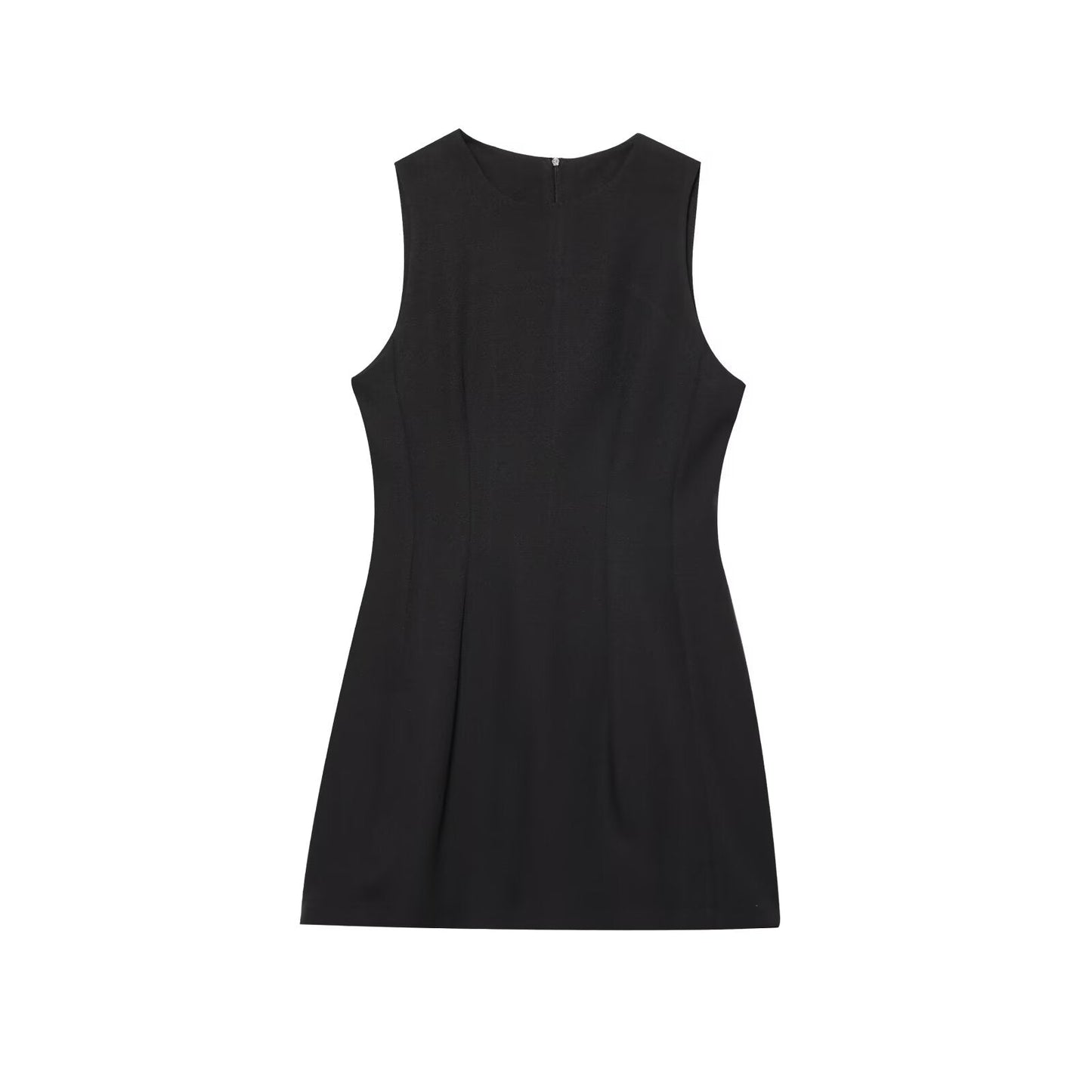 Women's new fashion sleeveless round neck wide swing mini dress