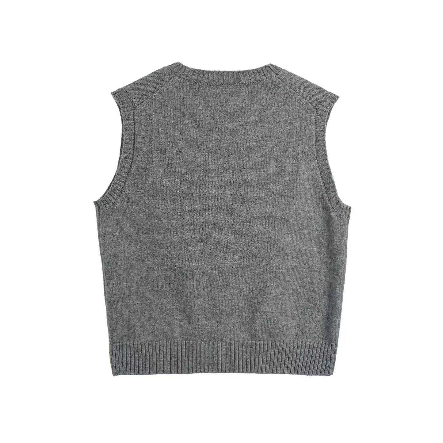 Women's new fashion soft texture O-Neck sleeveless knitted vest