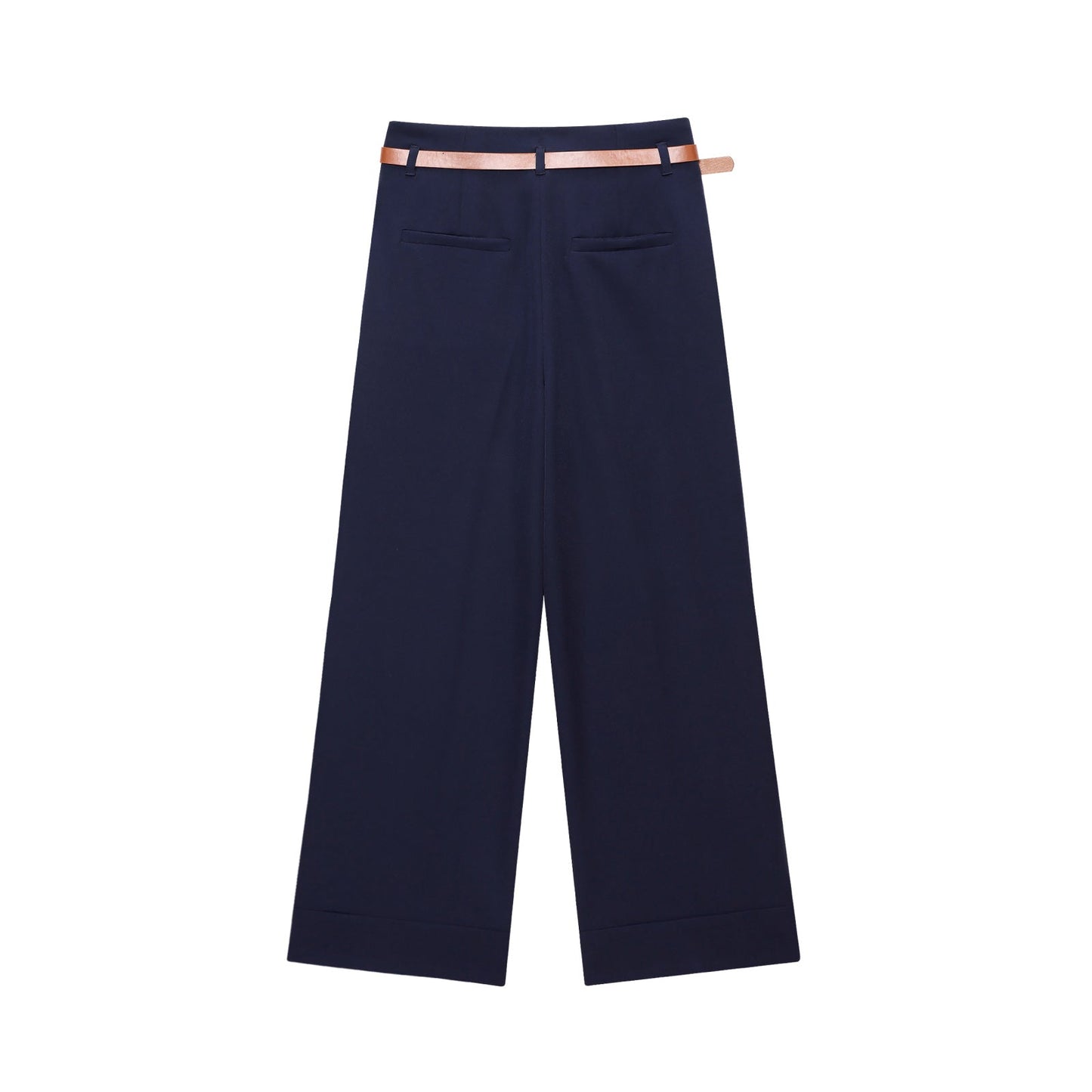 Women's 2025 fashion trousers with waistbands and hemmed legs.