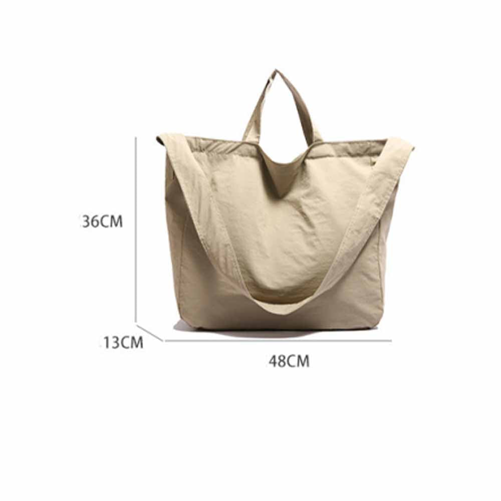 L Women's New Portable Canvas Hand-held Pocket Large-capacity Leisure Joker Shoulder Slung Tote Bag