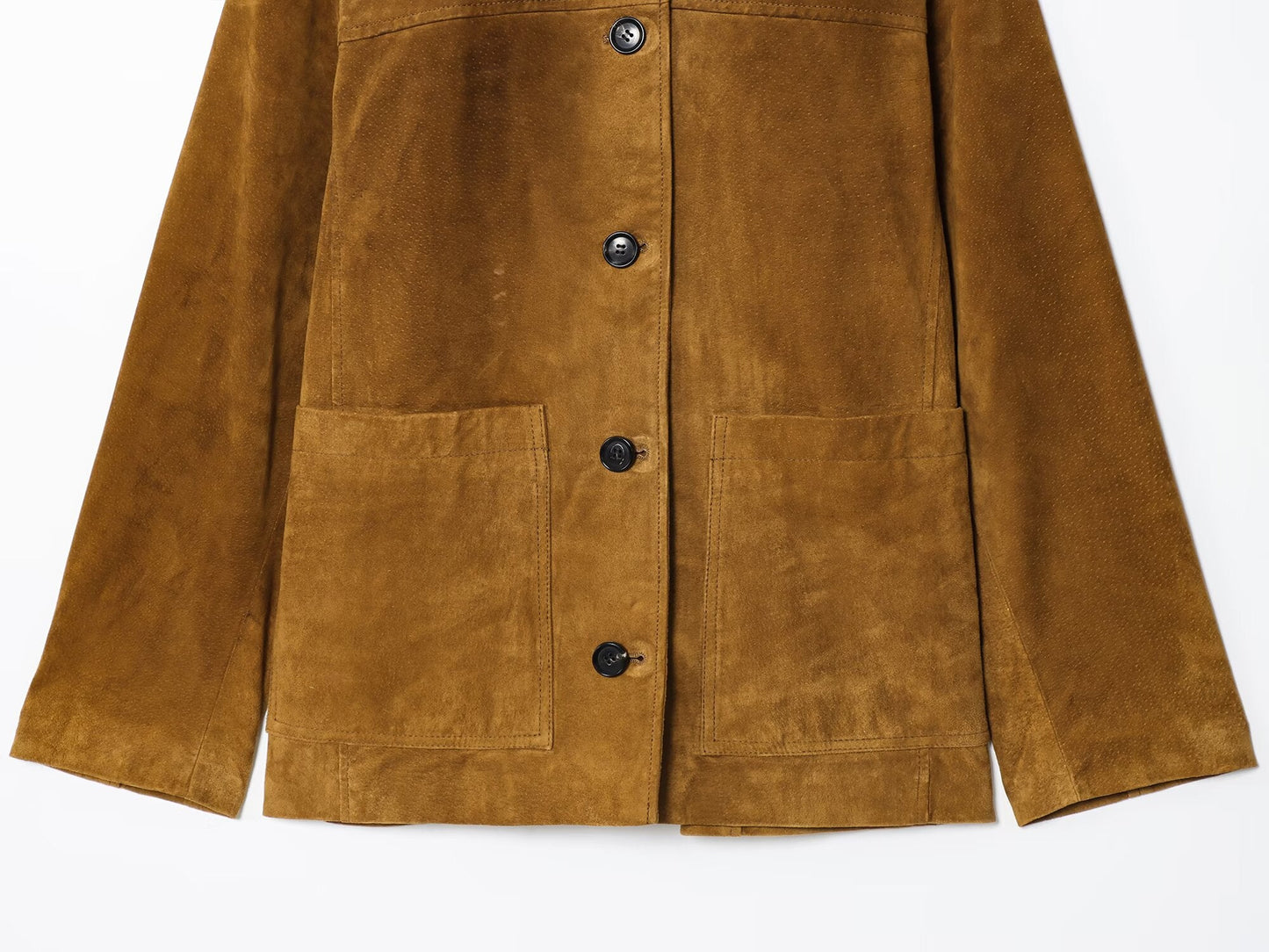 Women's new fashion anti suede effect loose lapel Button-up jacket
