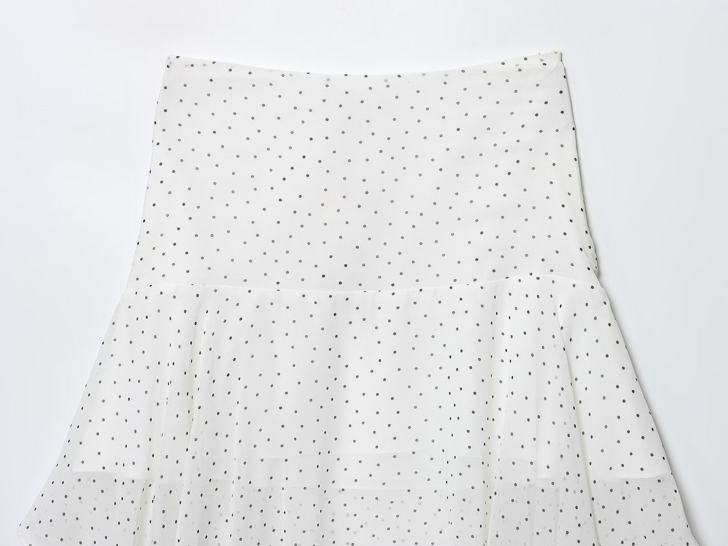 Women's chic Fashion polka dot asymmetrical MIDI skirt