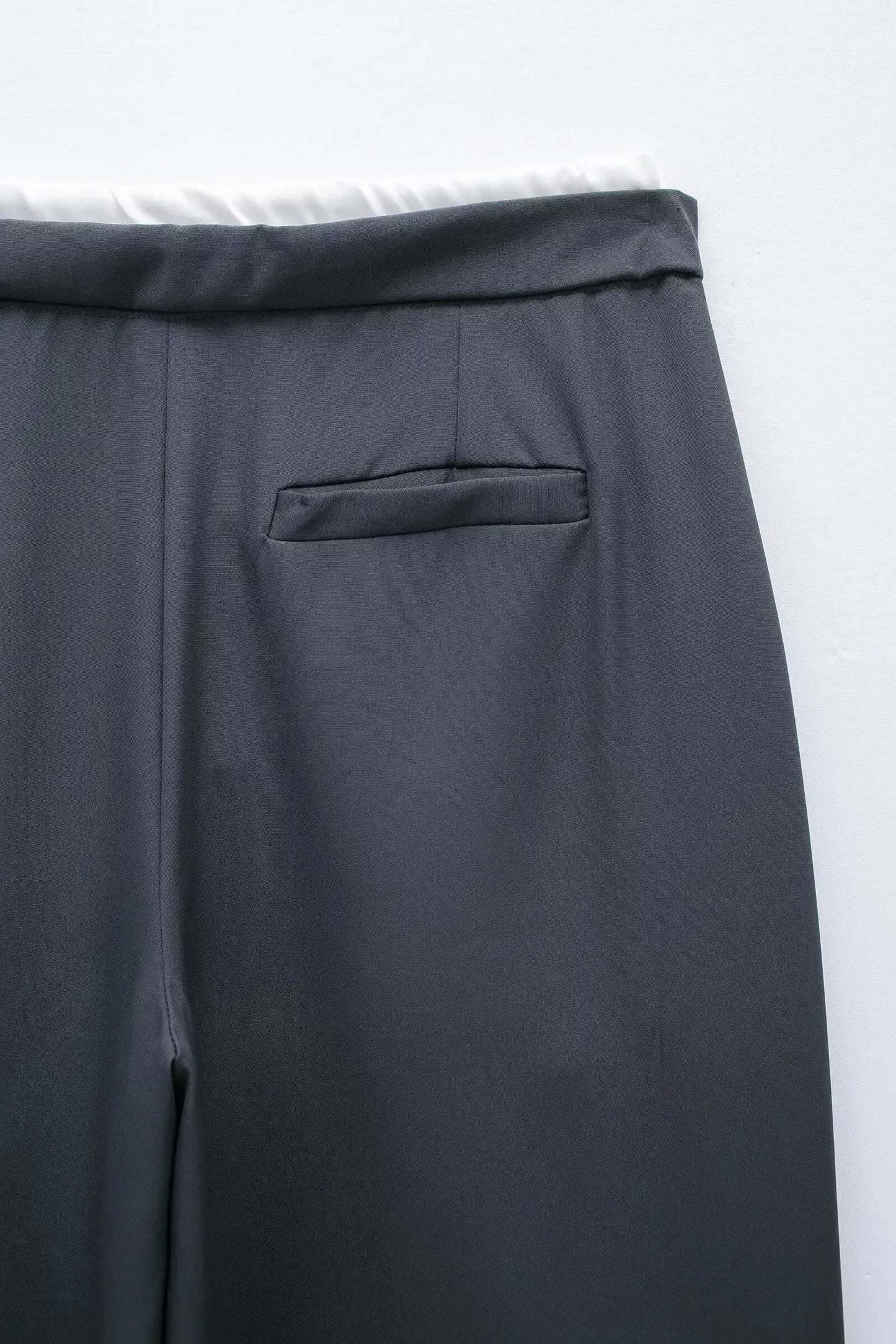 Women's New Fashion Pleated Splicing Design Loose Casual Wide Leg Pants Retro Elastic Waist Side Pockets Women's Pants