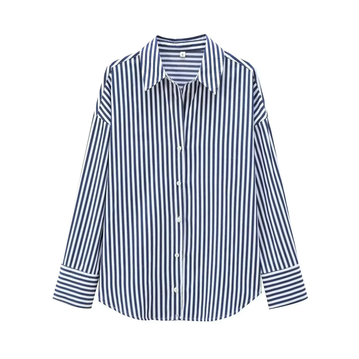Women's 2024 New Fashion Loose Basic Style Casual Poplin Shirt Retro Long Sleeve Button up Women's Shirt Unique Top