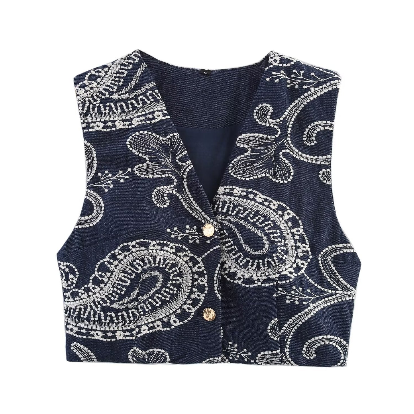 suit Women's 2 pieces New short V-neck embroidered vest style top + Shorts Skirts suit