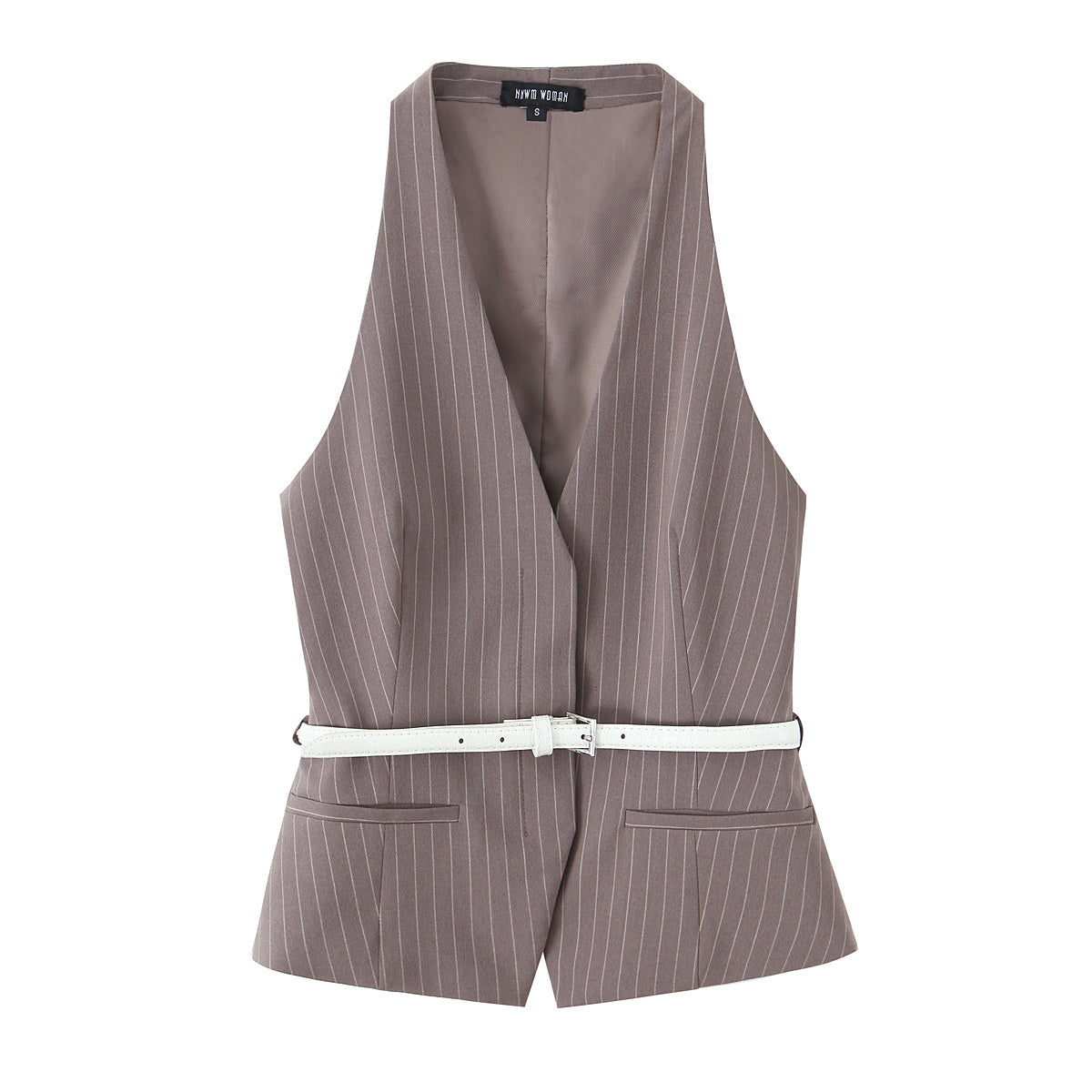 set woman 2 pieces2025 Fashion Wear a belt Vest top Vintage Female + Pants Women's suit