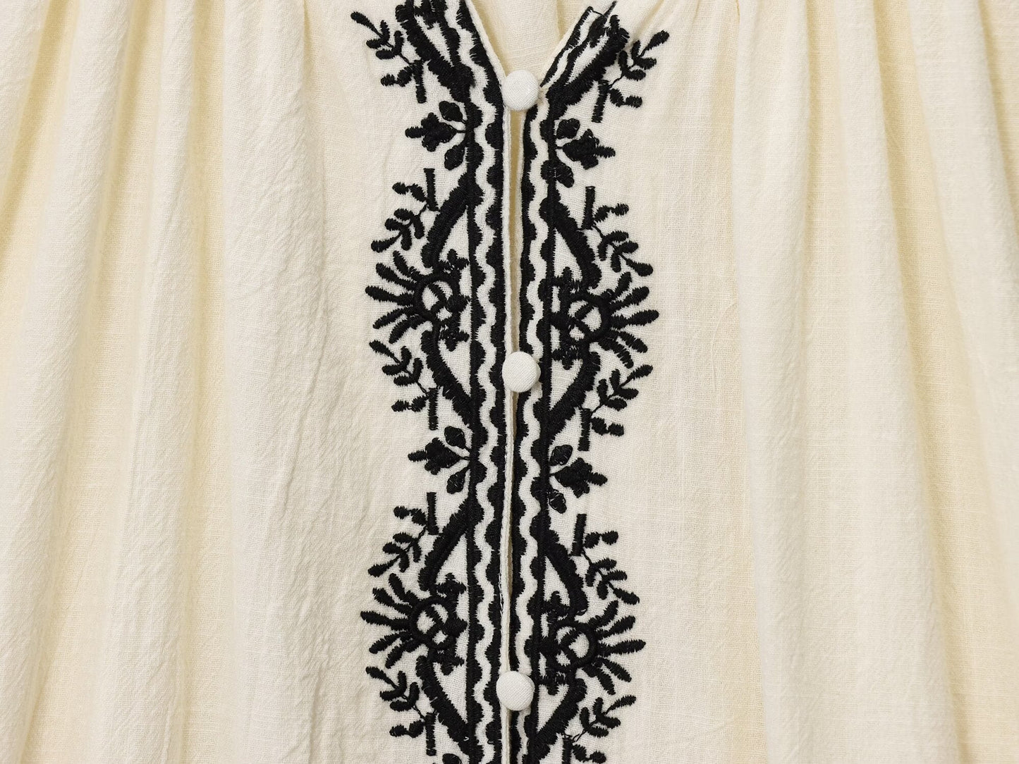 Women's 2025 fashion loose contrasting embroidered shirt