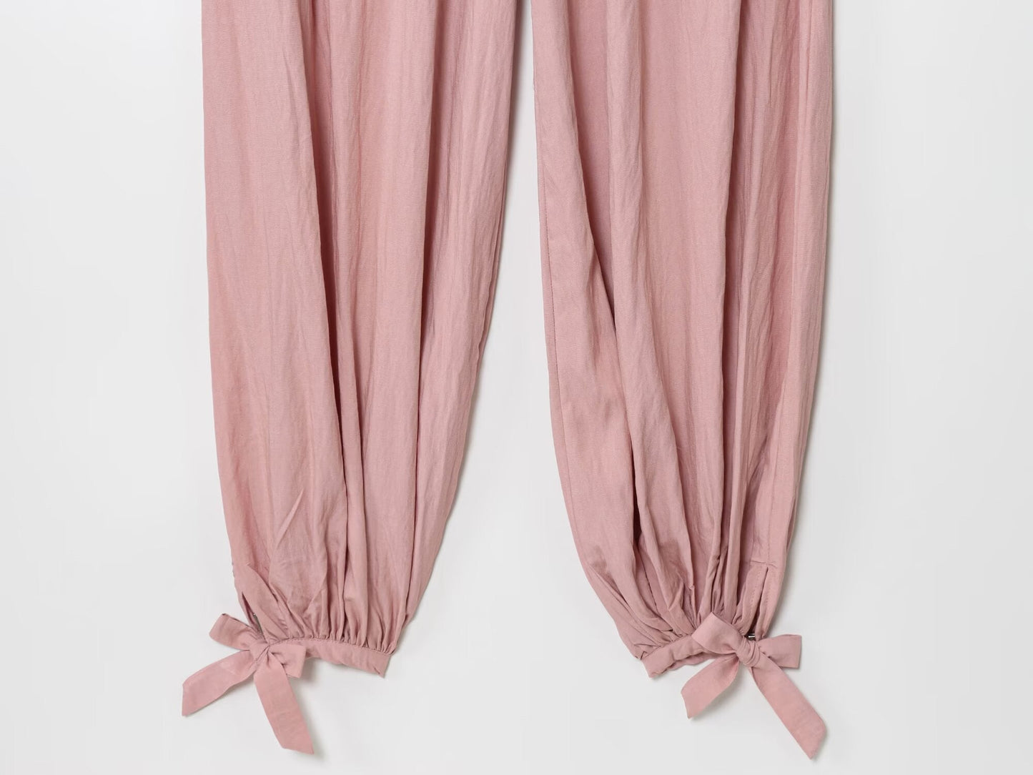 Women's new chic fashion bow decoration loose fluffy pants