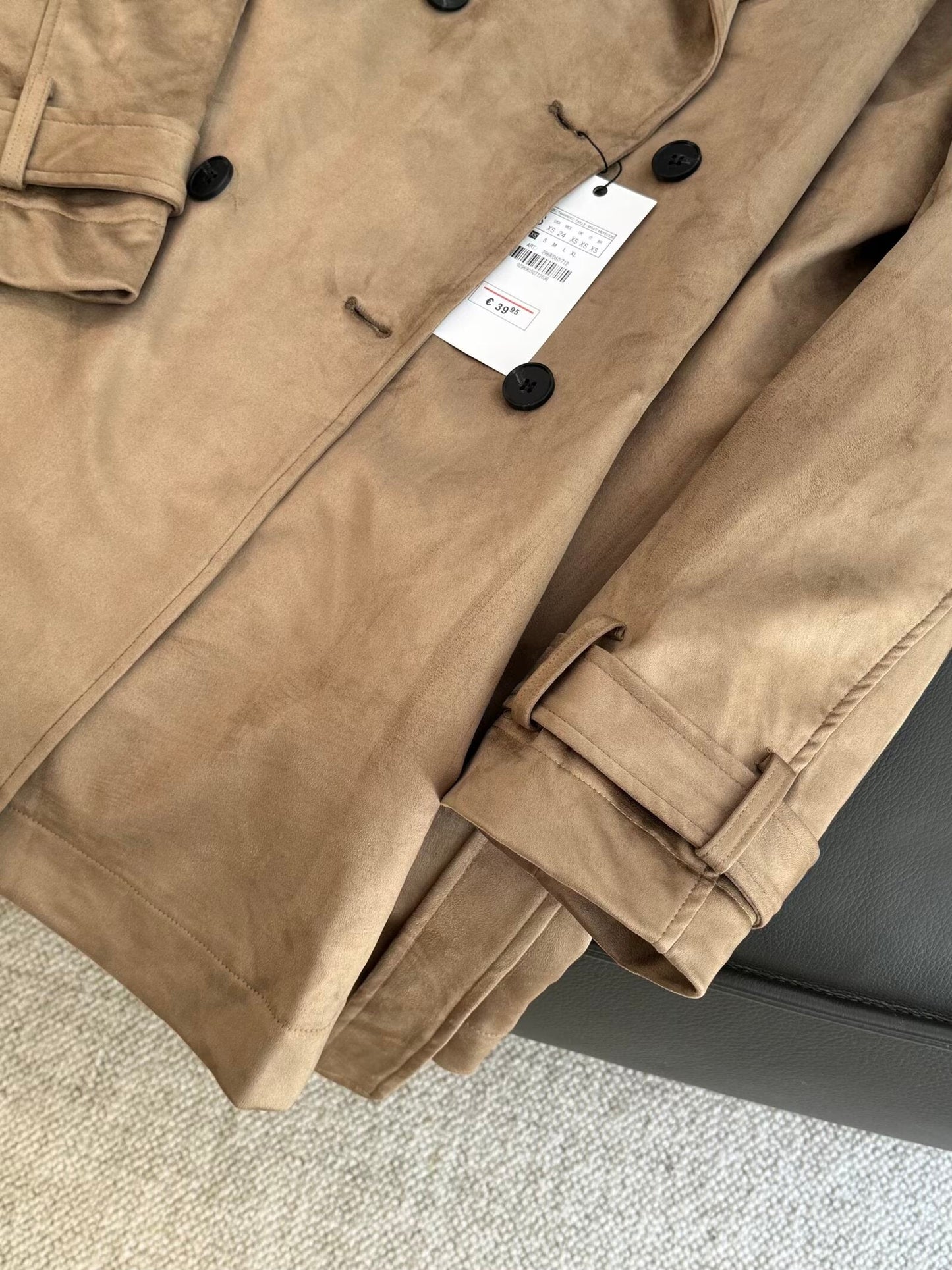 Women's new fashion Anti suede effect long style windbreaker Coat
