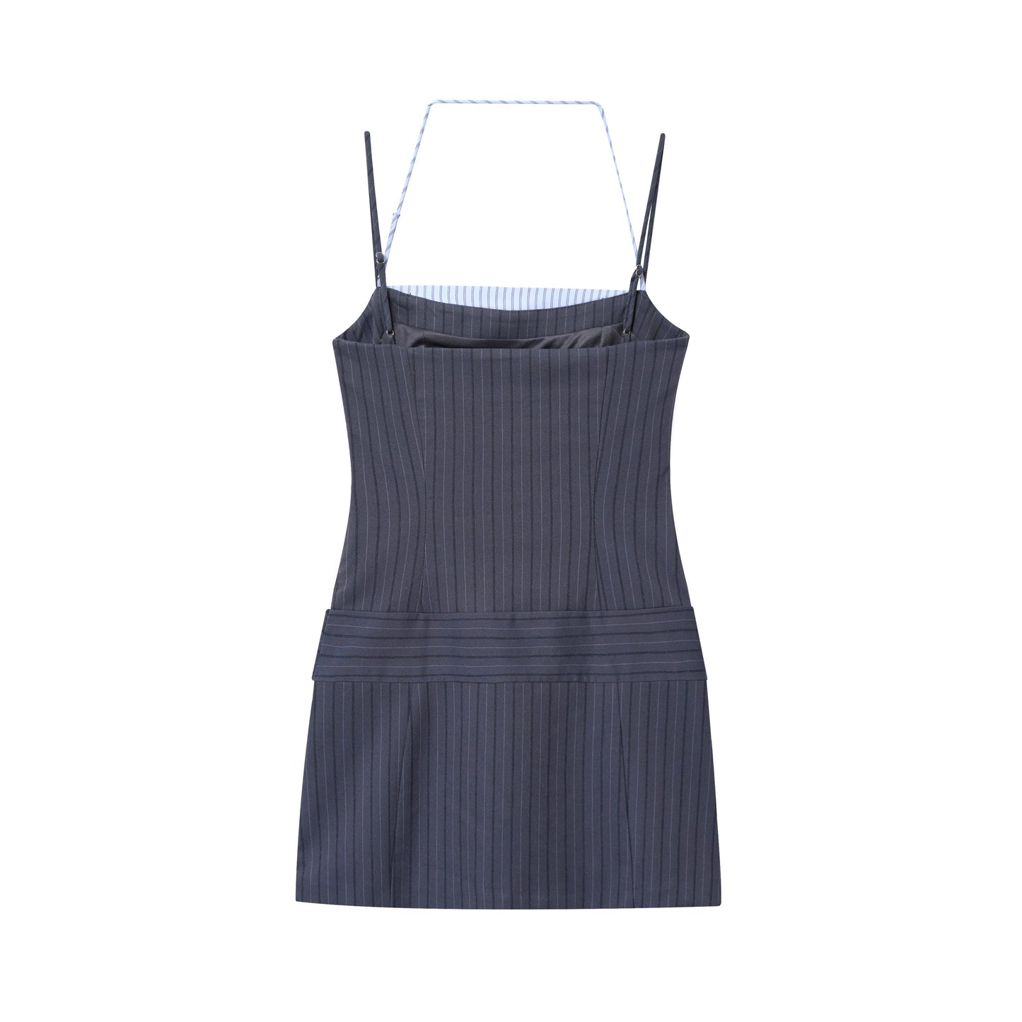 Women's new fashion contrasting striped patchwork mini dress
