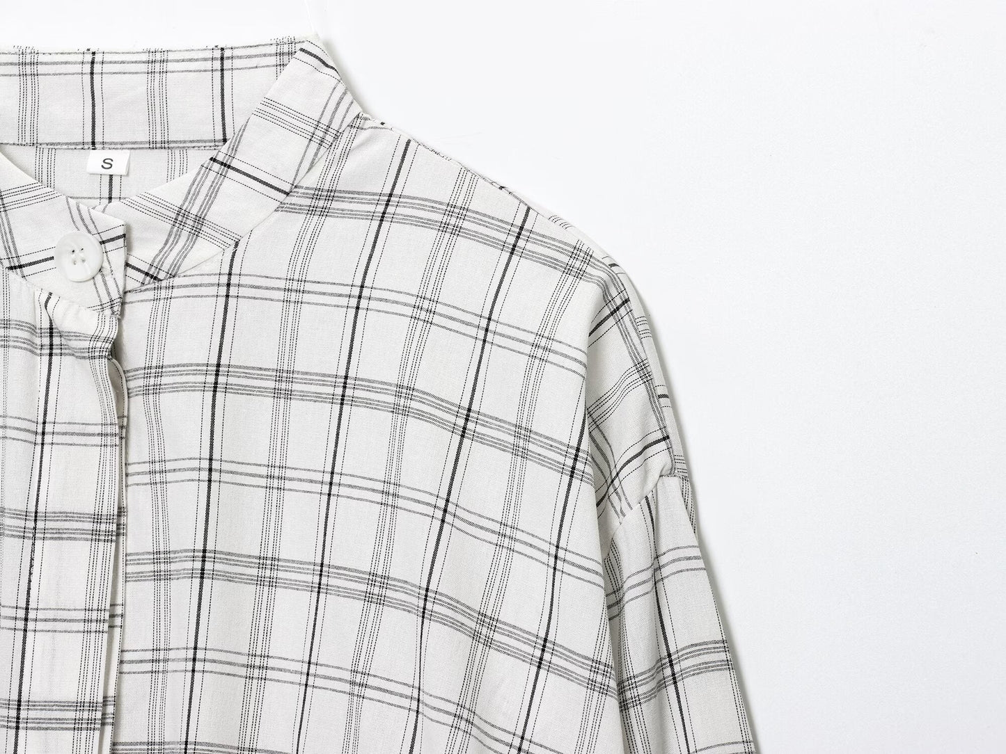 Women's new fashion loose grid pilot style shirt coat