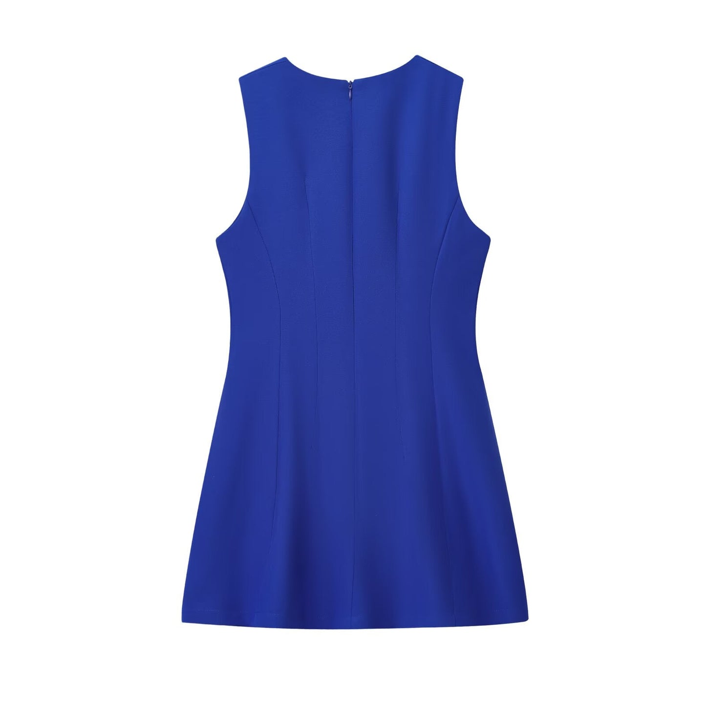 Women's new fashion sleeveless round neck wide swing mini dress