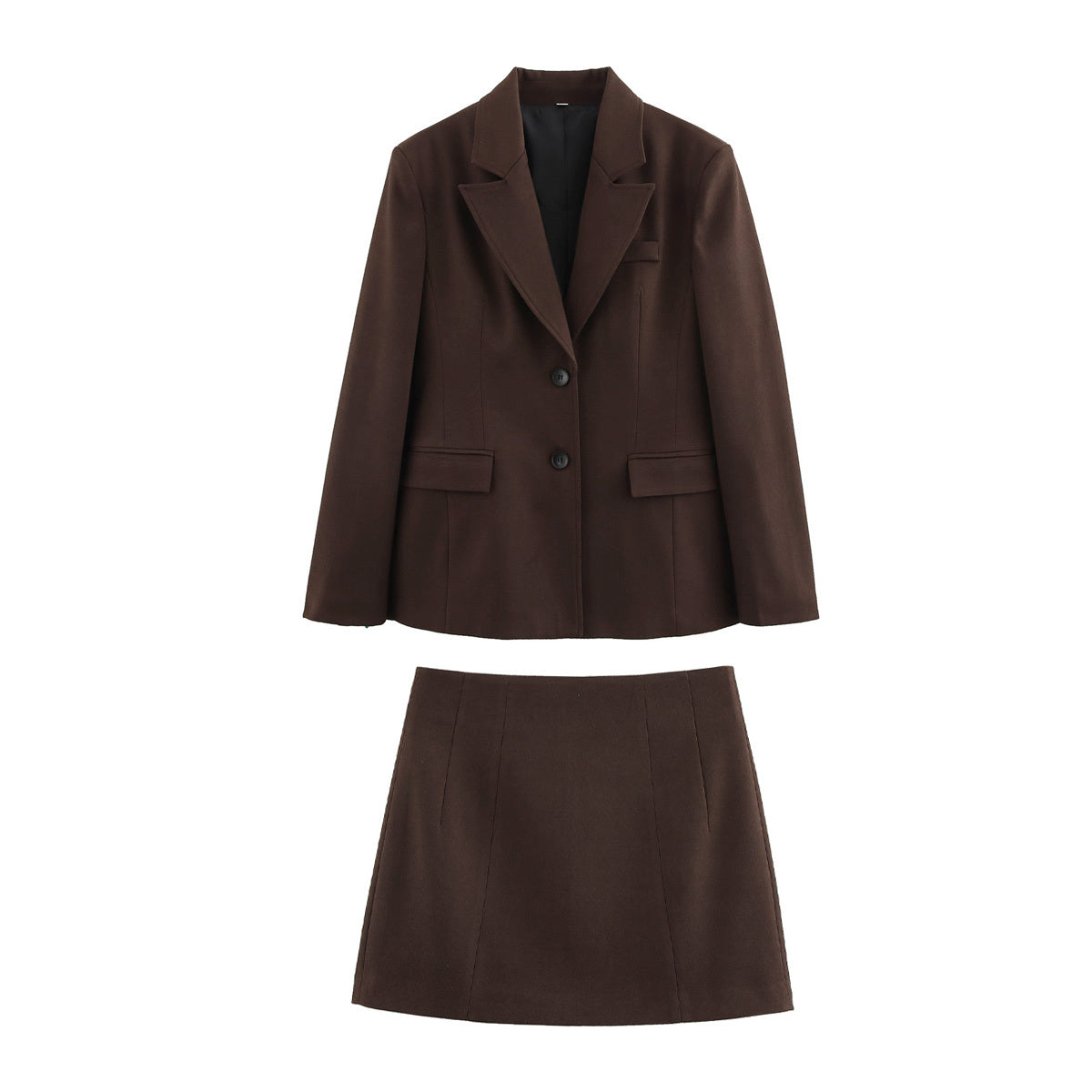 set woman 2 pieces2025 Fashion Office Wear Single Button Blazer Coat Vintage Female + Skirt Women's suit