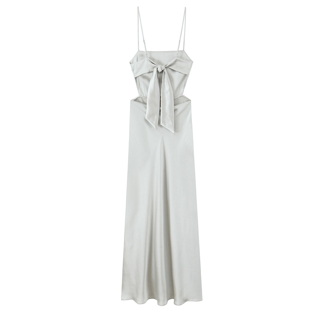 Women's New Fashion Thin Scarf Satin Texture Sleeveless suspender Dress