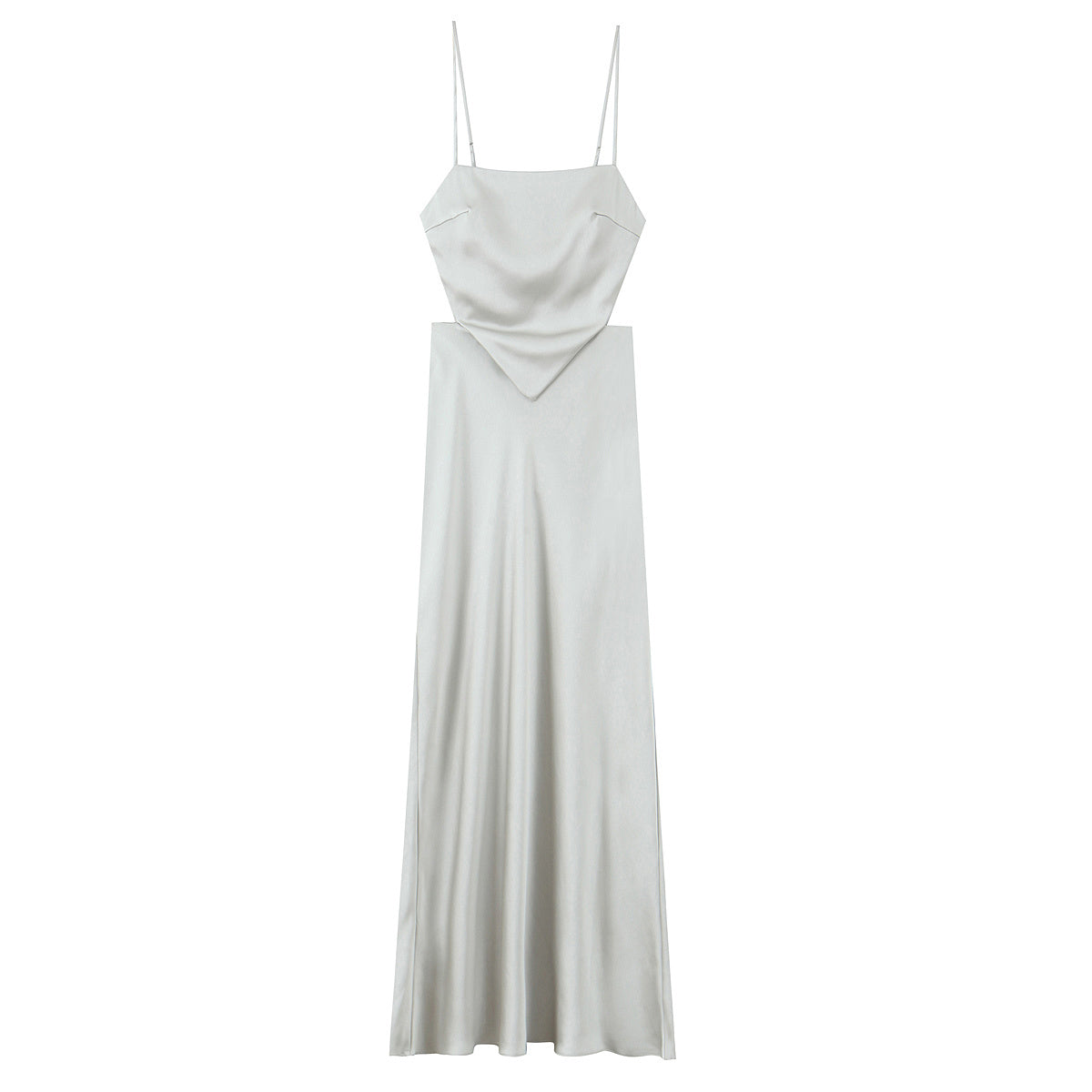 Women's New Fashion Thin Scarf Satin Texture Sleeveless suspender Dress