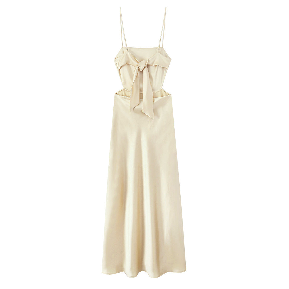 Women's New Fashion Thin Scarf Satin Texture Sleeveless suspender Dress