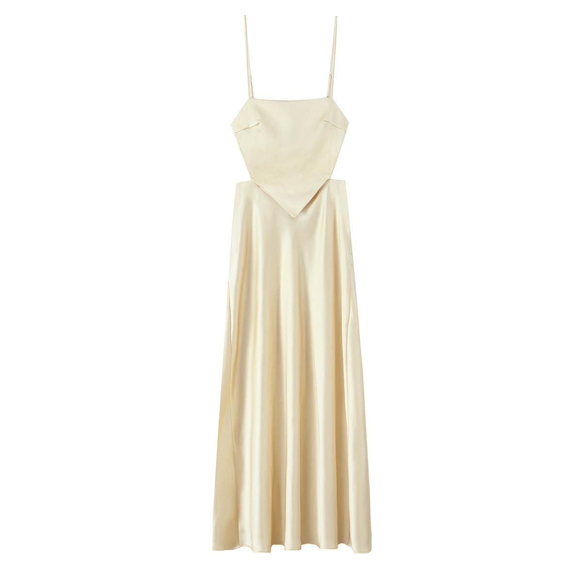 Women's New Fashion Thin Scarf Satin Texture Sleeveless suspender Dress