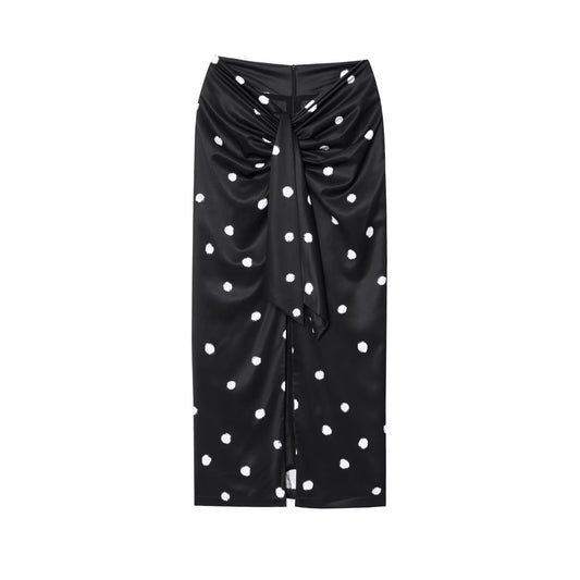Women's 2025 fashion polka-dot midi skirt